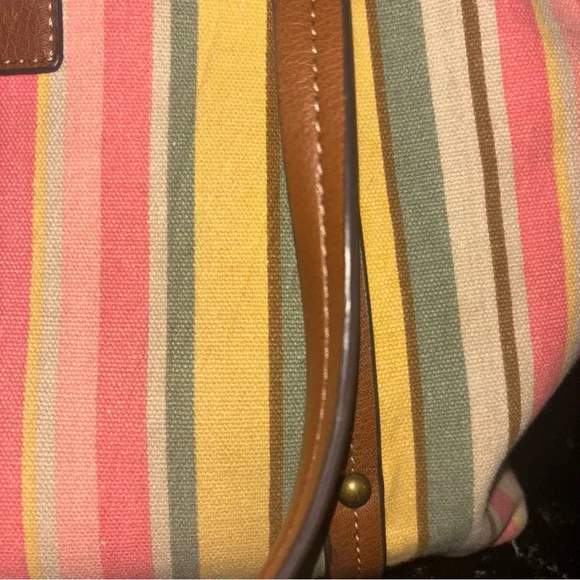 St Johns Bay Shoulder purse Striped Multicolor Tote Bag Beach - Picture 7 of 16